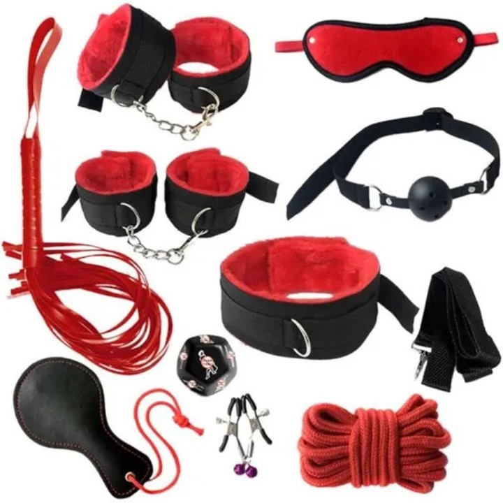 Ágykötöző készlet, piros, 44-es méret