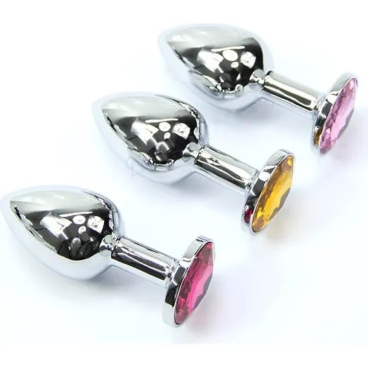 Vibrátor, anális dugó, kristály dísz, szett