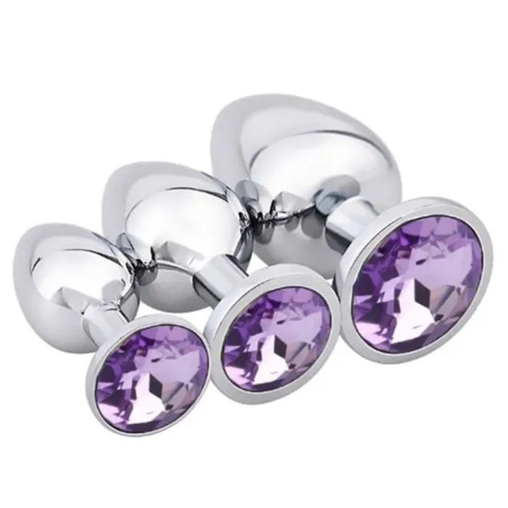 Anális dugók, ékszer fétis dizájn kerek gyémánt rozsdamentes acél fém anális stimulációs játék férfiaknak és nőknek