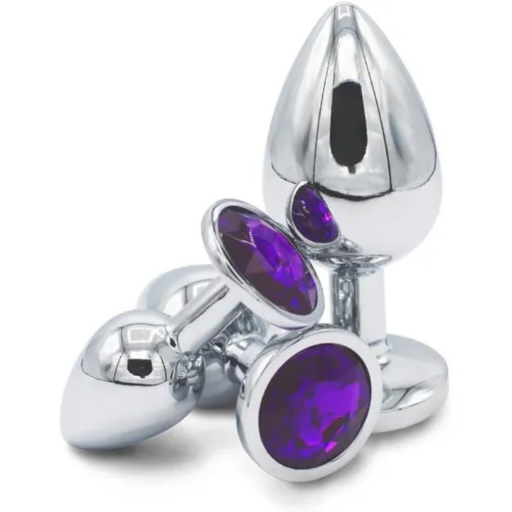 Anális dugó készlet, lila, kicsi, közepes, nagy