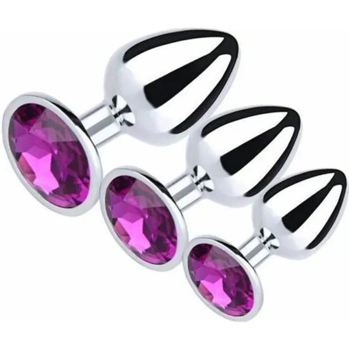 db-os kis, közepes, nagy méretű rozsdamentes acél fém anális dugó gyémántokkal bevont anális dildóval, szexuális játékokkal