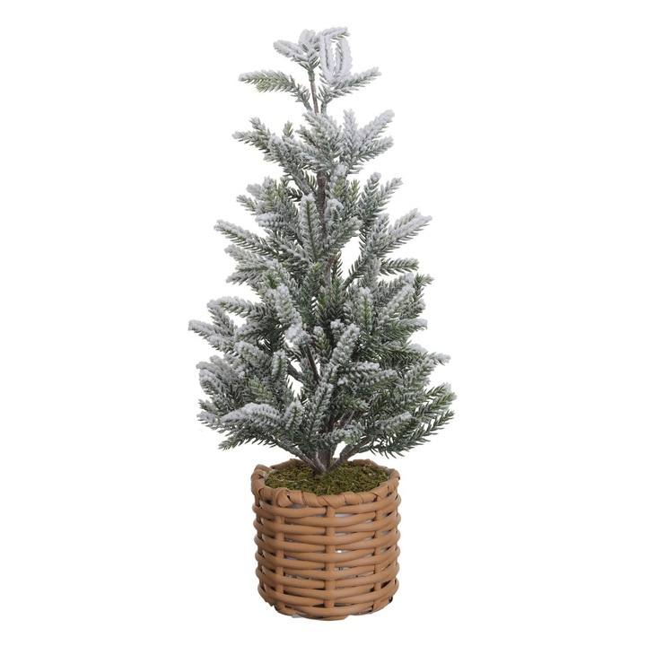 Brad decorativ de Crăciun artificial nins în ghiveci, 25x45cm