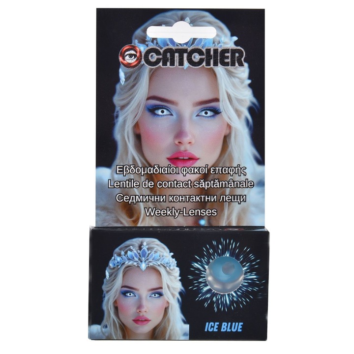 Lentile de contact colorate, Ice Blue, fara dioptrii, 1 pereche, saptamanale
