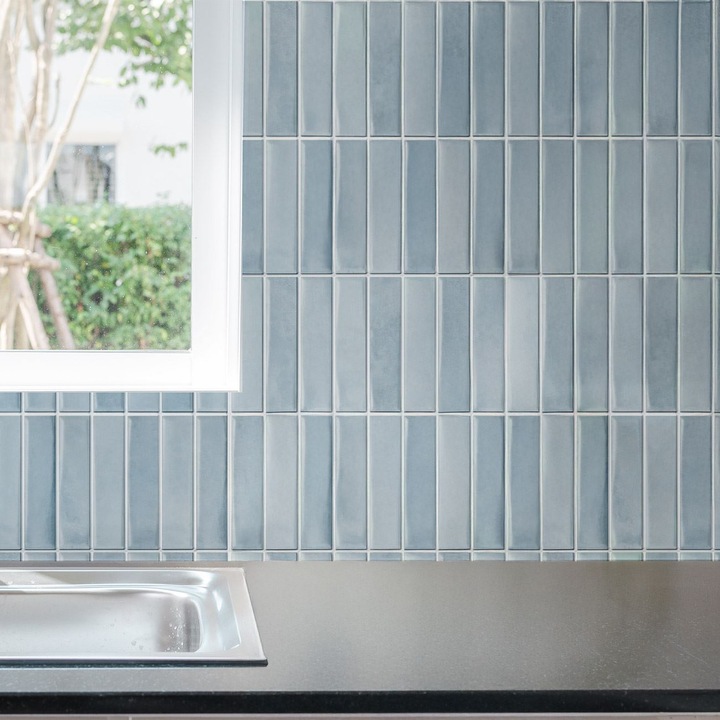 Autocolant decorativ de perete bleu 3D, 23x29cm, grosime 1-1.1mm