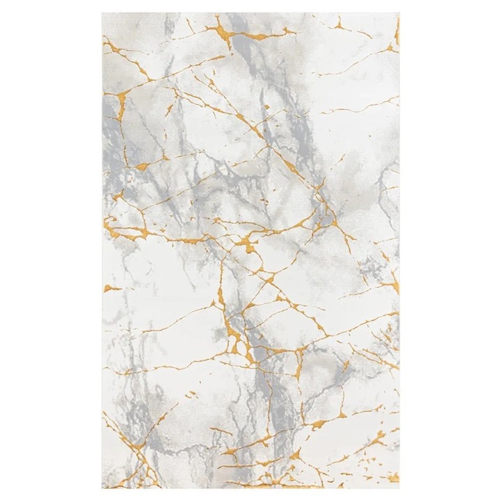 Covor Marmo, Modern, 150x230 CM, Culoare Auriu/Crem, Cod: 40730A