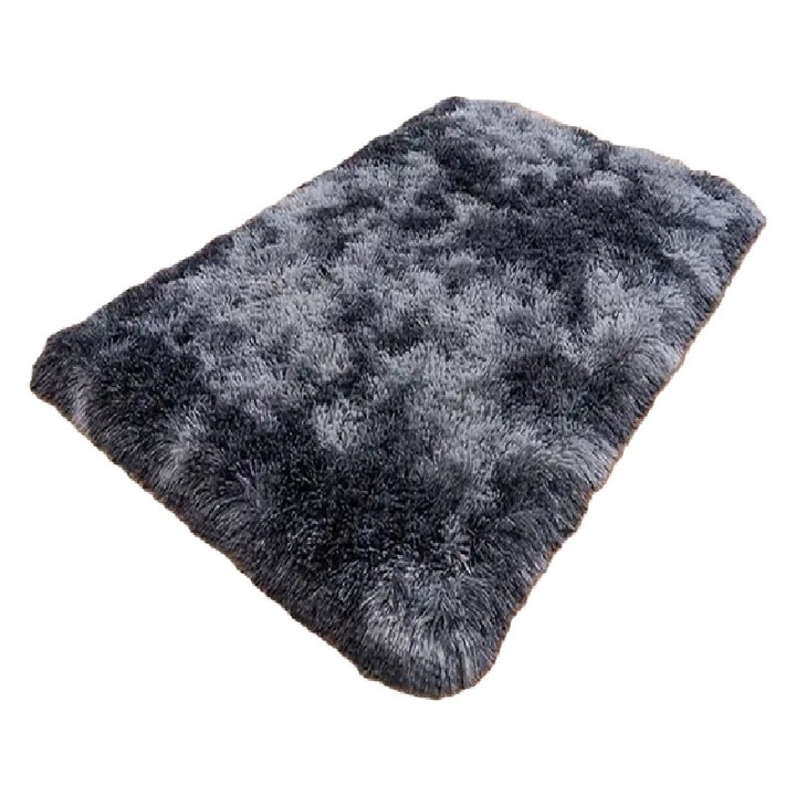 Пухкав килим, Zola, мек и удобен, противоплъзгащ, полиестер, 120 x 80 см, тъмносив