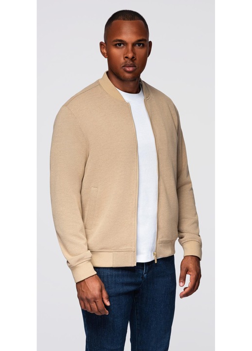 Jacheta bomber cu maneci raglan OMBRE OM-JANP-0159, Bej