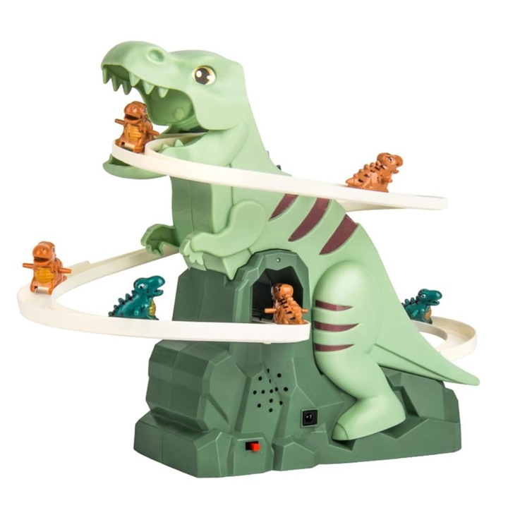 Mozgó dinoszaurusz játék, lépcsőmászó, fényekkel és zenével, könnyen összeszerelhető, kézügyesség fejlesztése, biztonságos, sima, lekerekített felületek - DINOCLIMBER JOJOY®