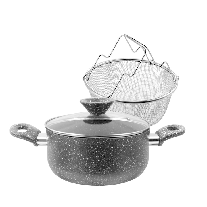 Тенджера с Кошница за пържене Elekom EK-2412GM022, Индукционно дъно