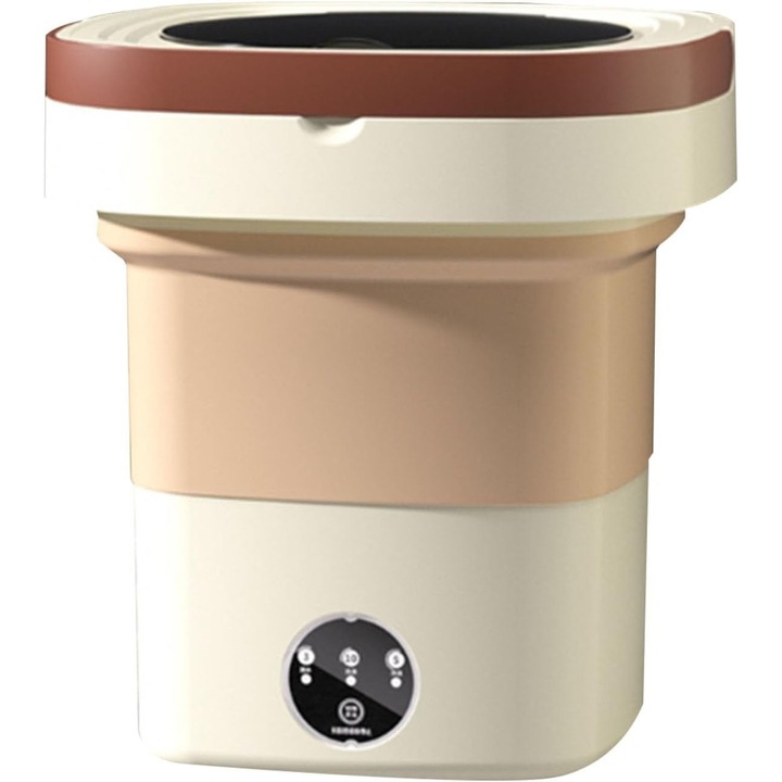 Összecsukható mosógép 10,5 literes, centrifugával, összecsukható, hordozható, félautomata, fehér/rózsaszín