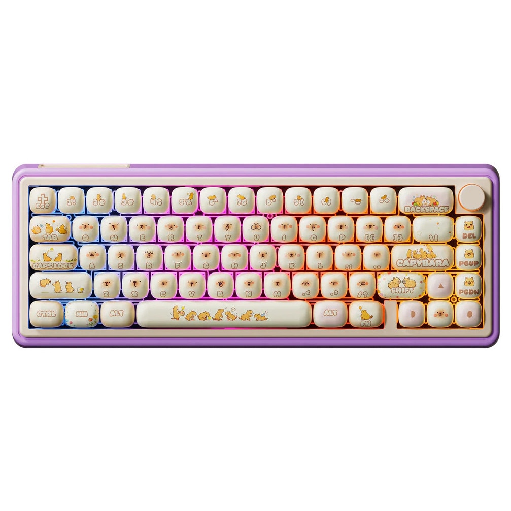 Tastatura mecanica gaming QwertyKey65 Pro Capybara Bluetooth