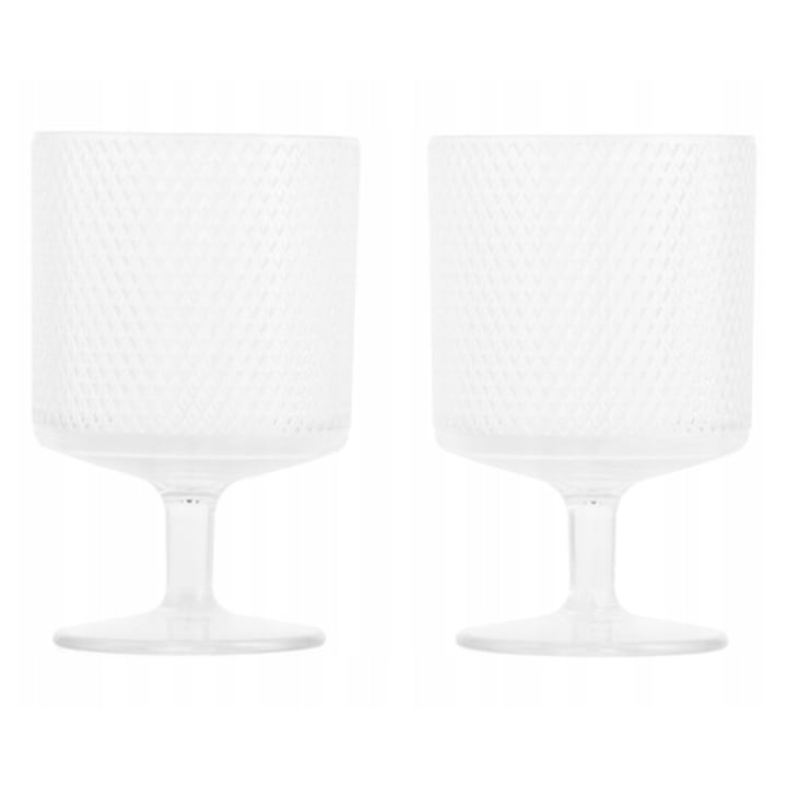 Set 2 pahare vin, Gusta, Plastic rezistent, Transparente, Ideale pentru picnic, 300ml