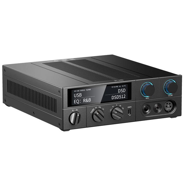 Amplificator casti Fiio K15, streaming media, ecran tactil, Wi Fi dual band, negru