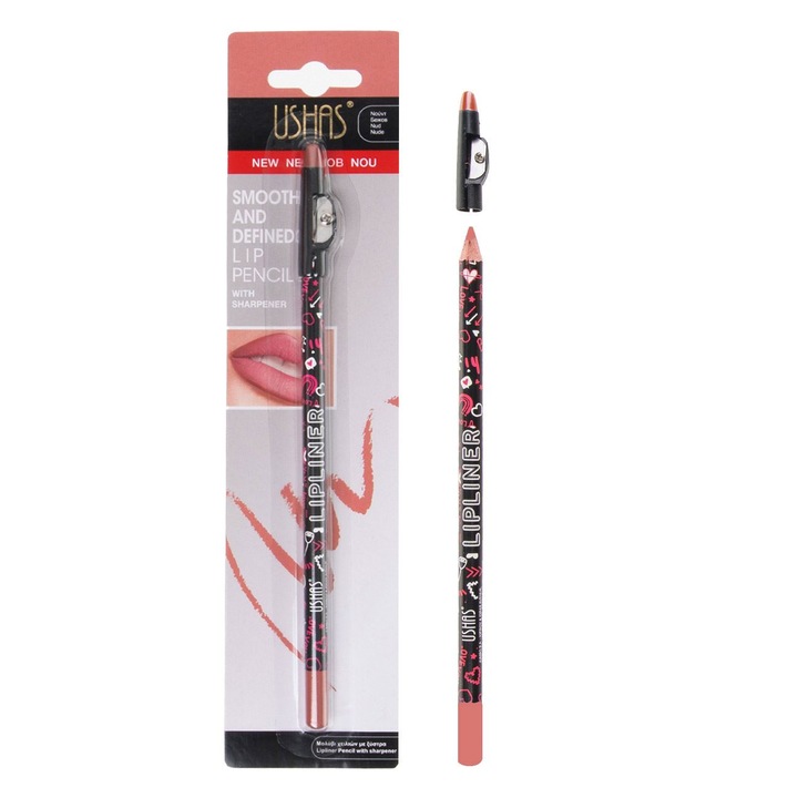 Молив за устни в телесен цвят с острилка в капачката