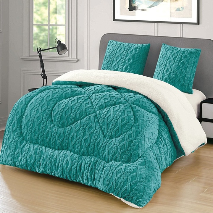 Pilota Cocolino Groasa cu Blanita Wave V34 Turcoaz 4.5kg, 200x230