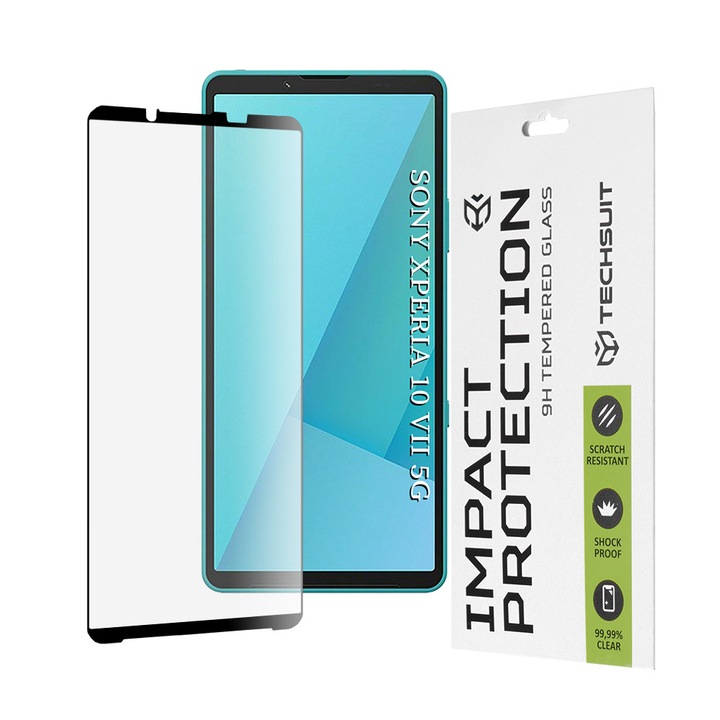 Folie pentru Sony Xperia 10 VII - Techsuit 111D Full Cover / Full Glue Glass - Black