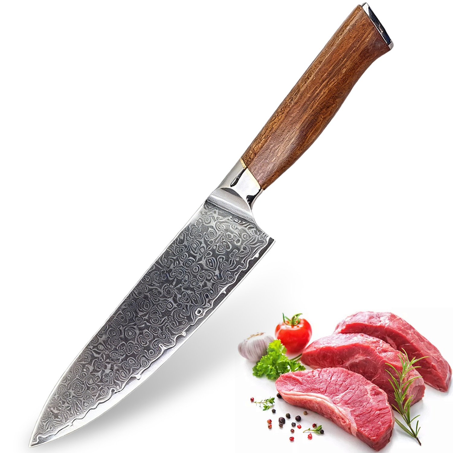 Cutit de bucatar Santoku Oliver Voltz OV51633WS, 18 cm, Maner