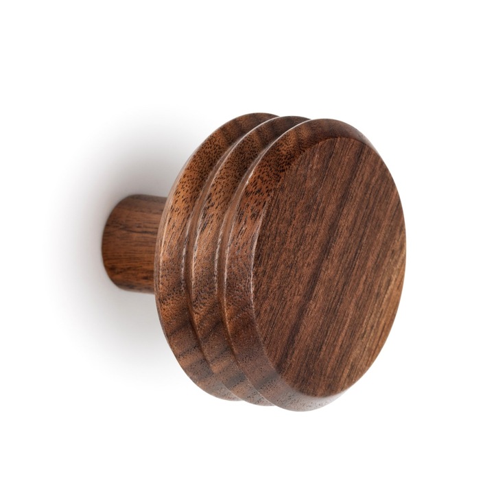 Agatatoare cuier Pulse, finisaj nuc, 65x57 mm