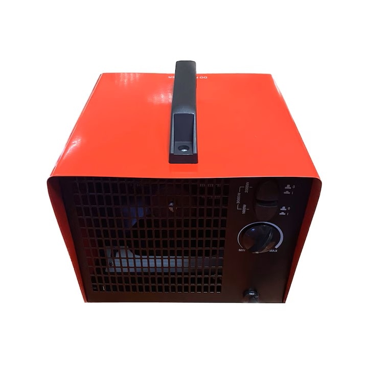 Radiator electric ceramic, putere mare 3000W, protectie supraincalzire, silentios, compact, 3 trepte putere, maner portabil, incalzire rapida, termostat reglabil, rosu