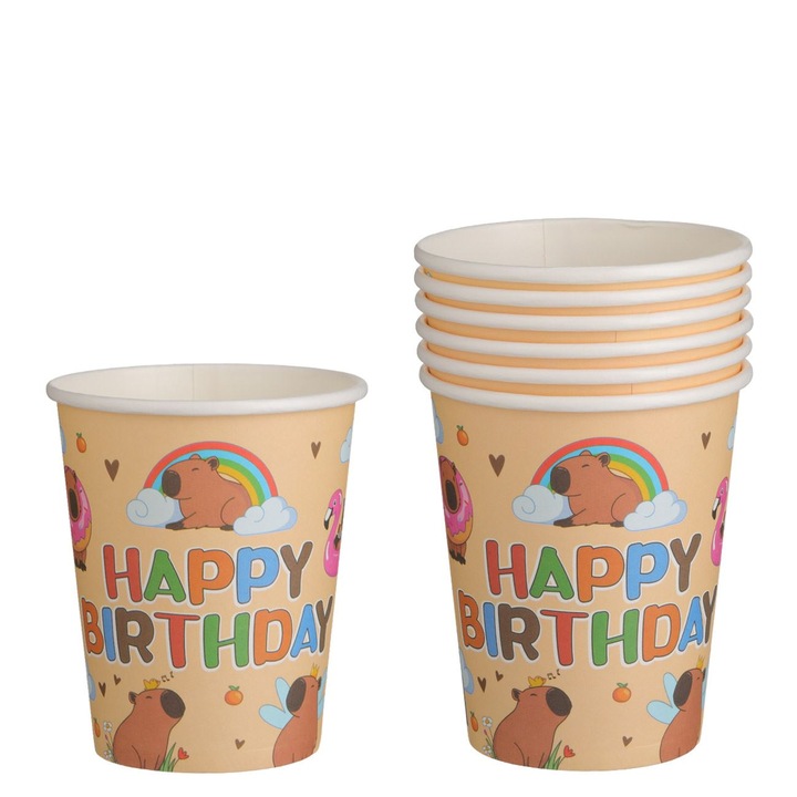 Set de pahare 240ml, 6 buc, maro