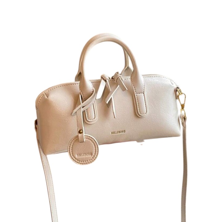 Női táska, krémszínű, 27x7x12cm