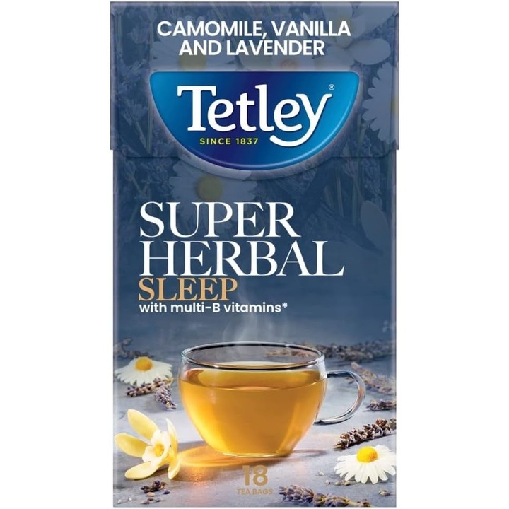 Tetley Super Herbal Sleep Musetel Vanillie Vit. B 18x1.5g