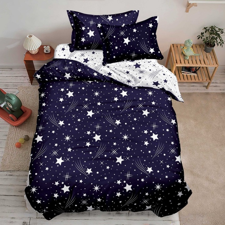 Спално бельо за единично легло с ластик 140x200 Prudentius, фин памук