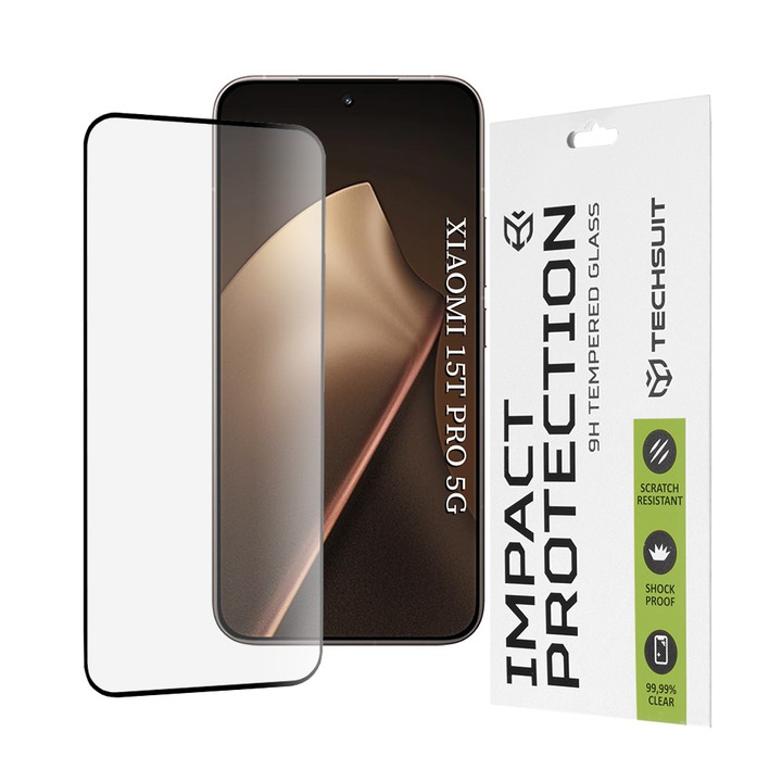 Фолио за Xiaomi 15T Pro - Techsuit 111D Full Cover / Full Glue Glass - Black