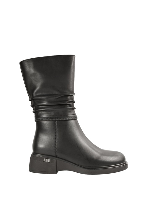 Cizme elegante, dama, KARISMA, DL70026A negru, piele naturala, Negru