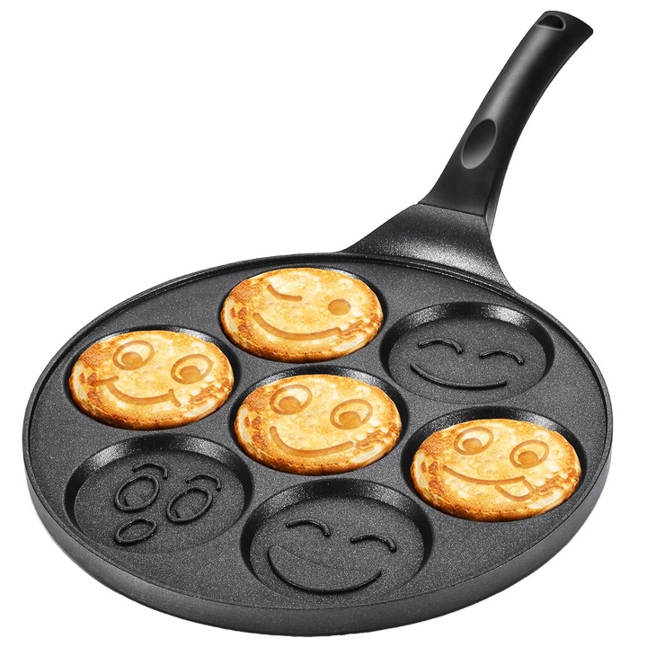 Tigaie pentru clătite set cu 7 forme, ceramică antiaderentă, 26, 5cm, multicolor