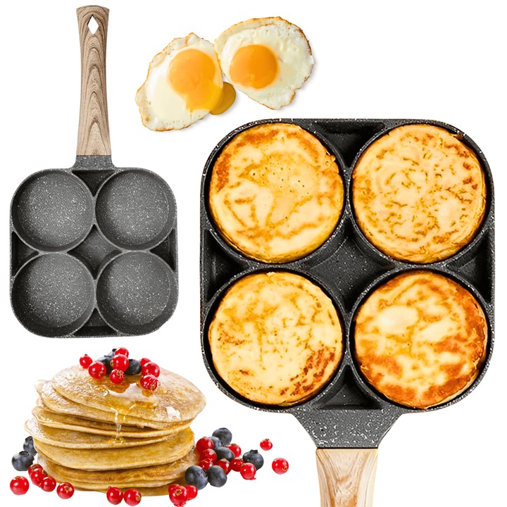 Tigaie antiaderentă cu 4 compartimente, HS, aluminiu, pentru inductie si gaz, 30x45cm