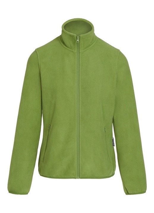 Hanorac din fleece pentru femei, maneca lunga, fermoar la gat, guler ridicat, verde L