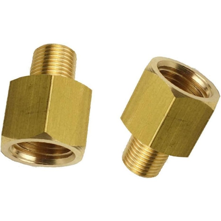 Адаптор за фитинг от месинг 1/8 BSPT мъжки x 1/4 NPT женски, размери 9.73mm x 11.9mm, устойчив на корозия, комплект