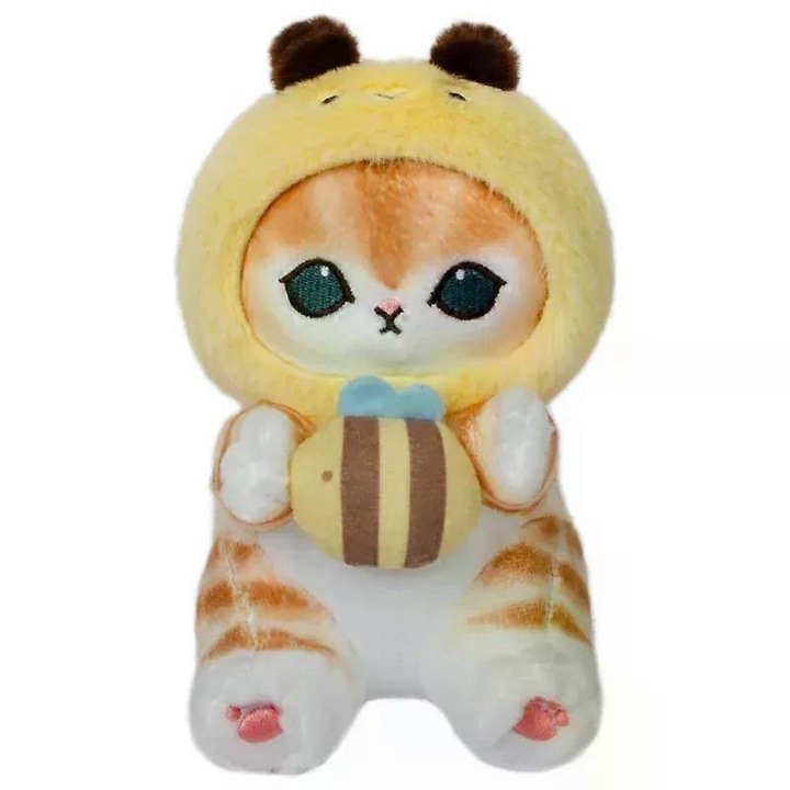 Плюшена играчка Mofusand Kawaii Cos Cat, комплект 10/20/30 см, пчела котка
