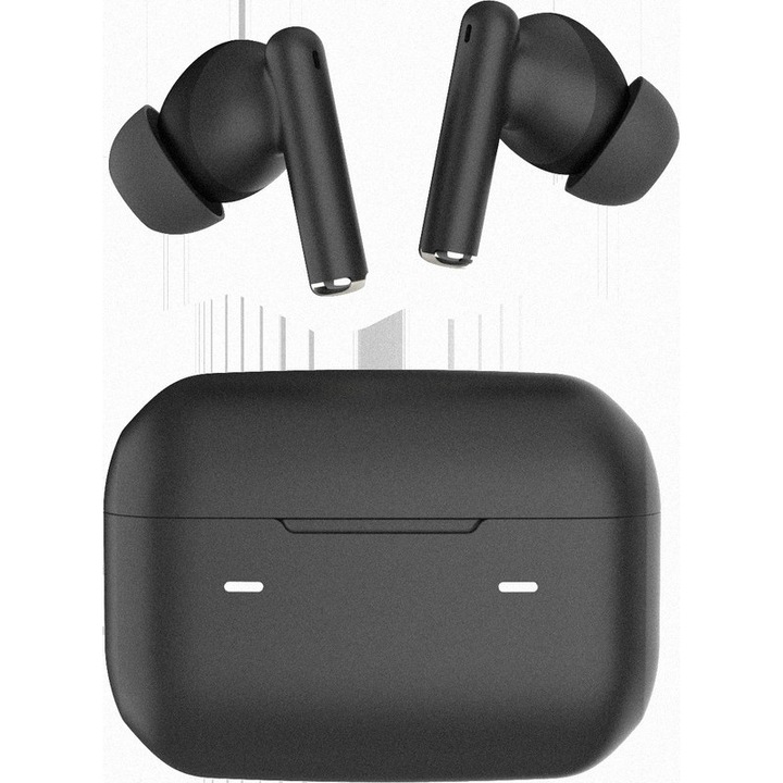 NexVortk® vezeték nélküli fülhallgató zajszűrővel, ANC & ENC, TWS, Bluetooth 5.4, Hi-Fi, Transparency, Gaming, sport módok, erős basszus, kettős mikrofon, kihangosító, vezeték nélküli, in-ear, fekete