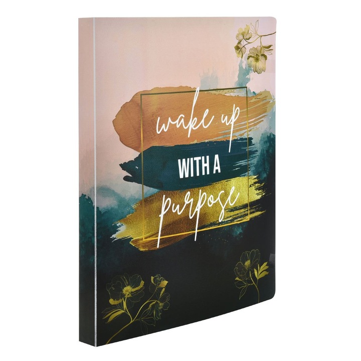 Dosar A4 colorat cu mesaje, 40 folii de protecție, perforat