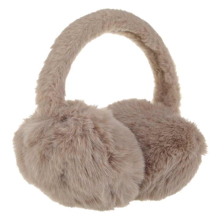 Aparatori urechi taupe cu blana artificiala, marime unica