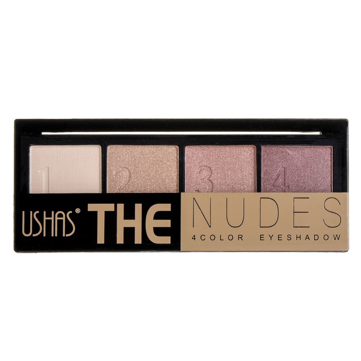 Paleta machiaj farduri de ochi 4 culori, mat și glitter, maro auriu, 5g