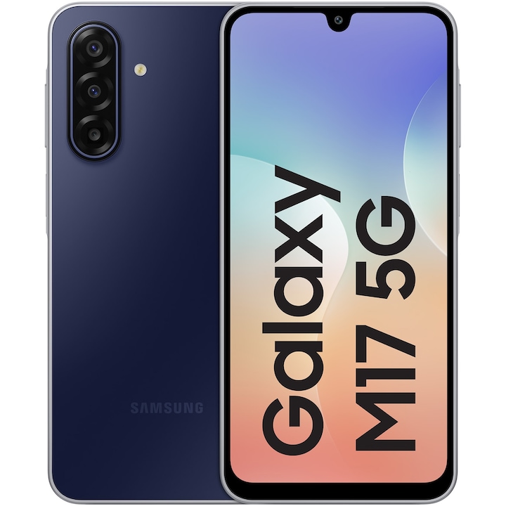 Telefon mobil Samsung Galaxy M17, 6GB RAM, 128GB, 5G, Sapphire Black
