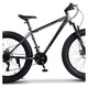 Bicicleta MTB ERBV2619D 26"-os kerekekkel, Shimano/Carpat felszereltséggel, Shimano forgókarokkal, tárcsafékekkel, 21 sebességgel, szürke/fekete, Fat Bike Velors Hercules Genius New Generation 2025 széles 26*3.0-ás gumikkal