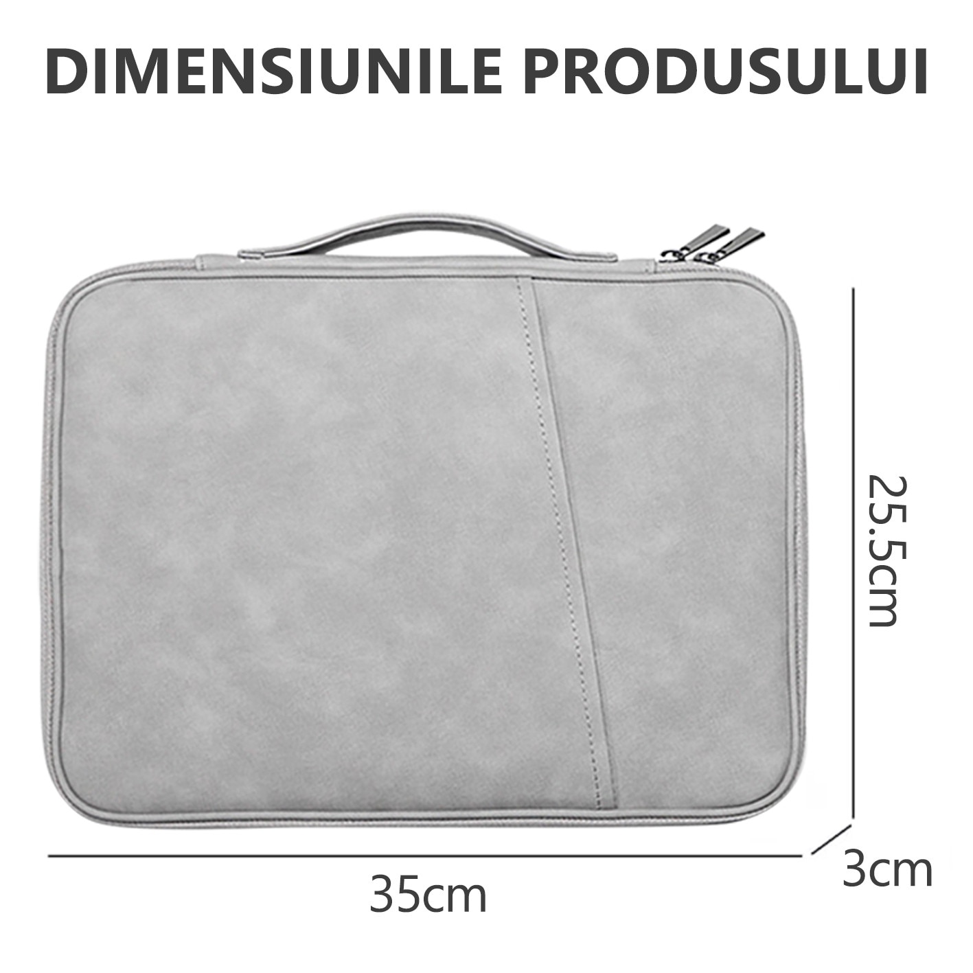 Husa de tableta, Yulinland®, geanta pentru laptop, Geanta de mana, portabila, Potrivit pentru toate tipurile de tablete, 35 x 25.5 x 3 cm, Gri deschis