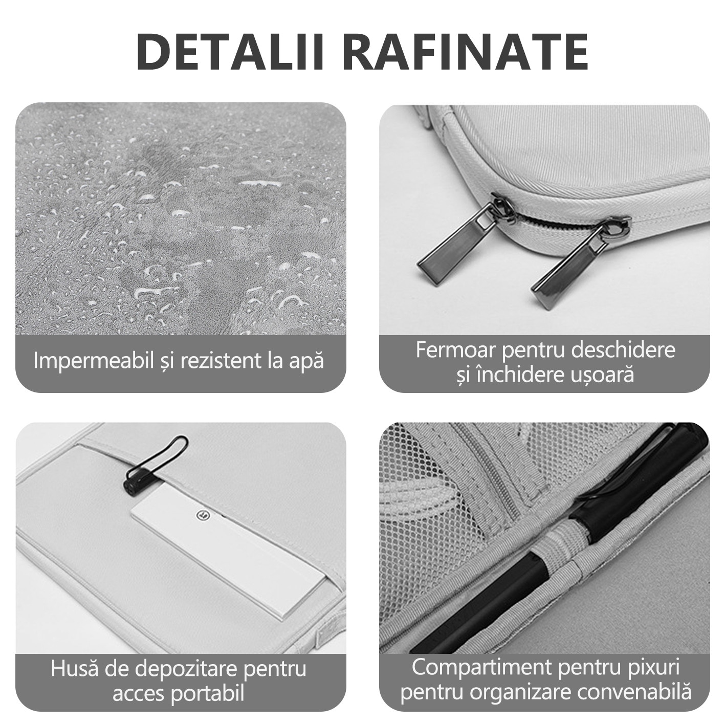Husa de tableta, Yulinland®, geanta pentru laptop, Geanta de mana, portabila, Potrivit pentru toate tipurile de tablete, 35 x 25.5 x 3 cm, Gri deschis