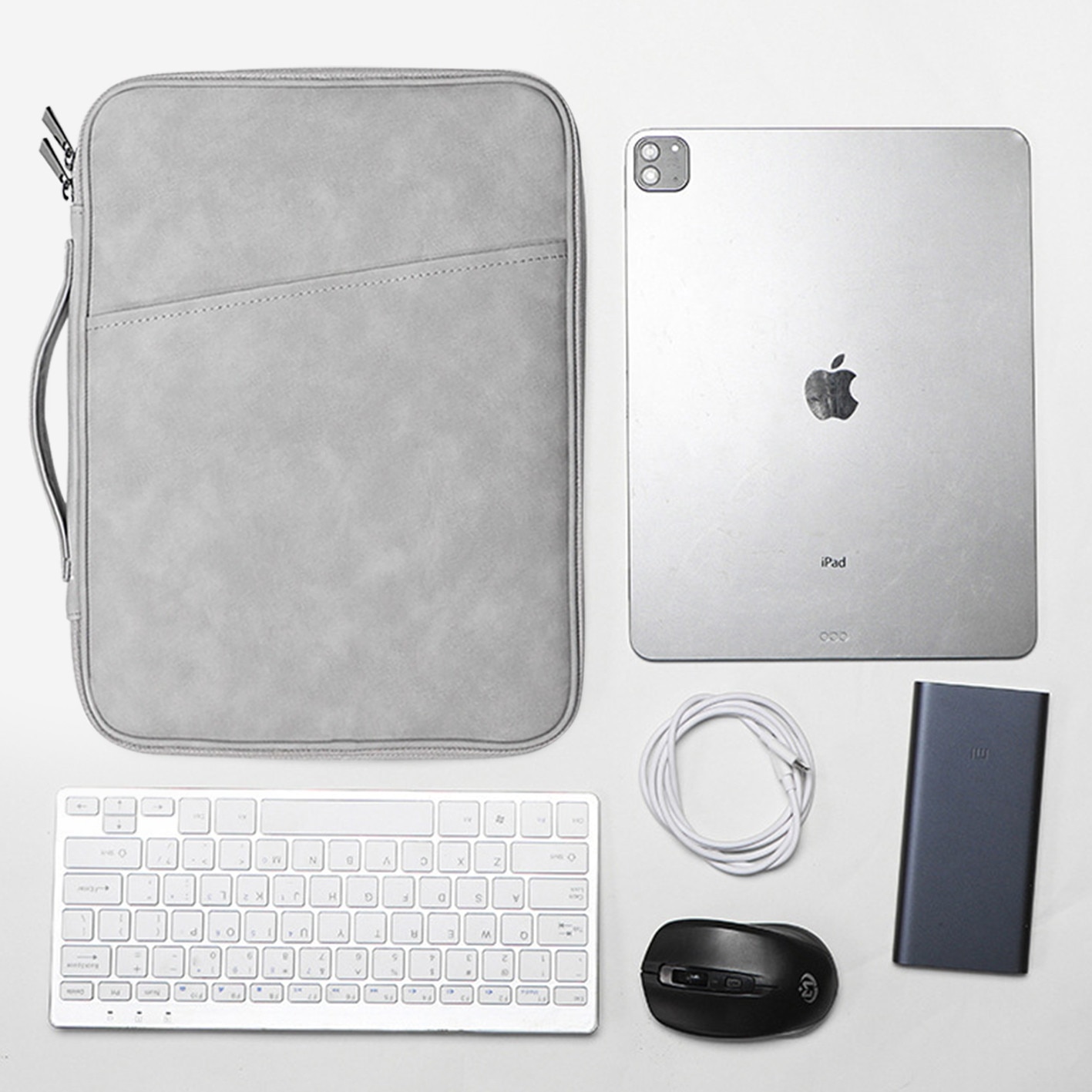 Husa de tableta, Yulinland®, geanta pentru laptop, Geanta de mana, portabila, Potrivit pentru toate tipurile de tablete, 35 x 25.5 x 3 cm, Gri deschis