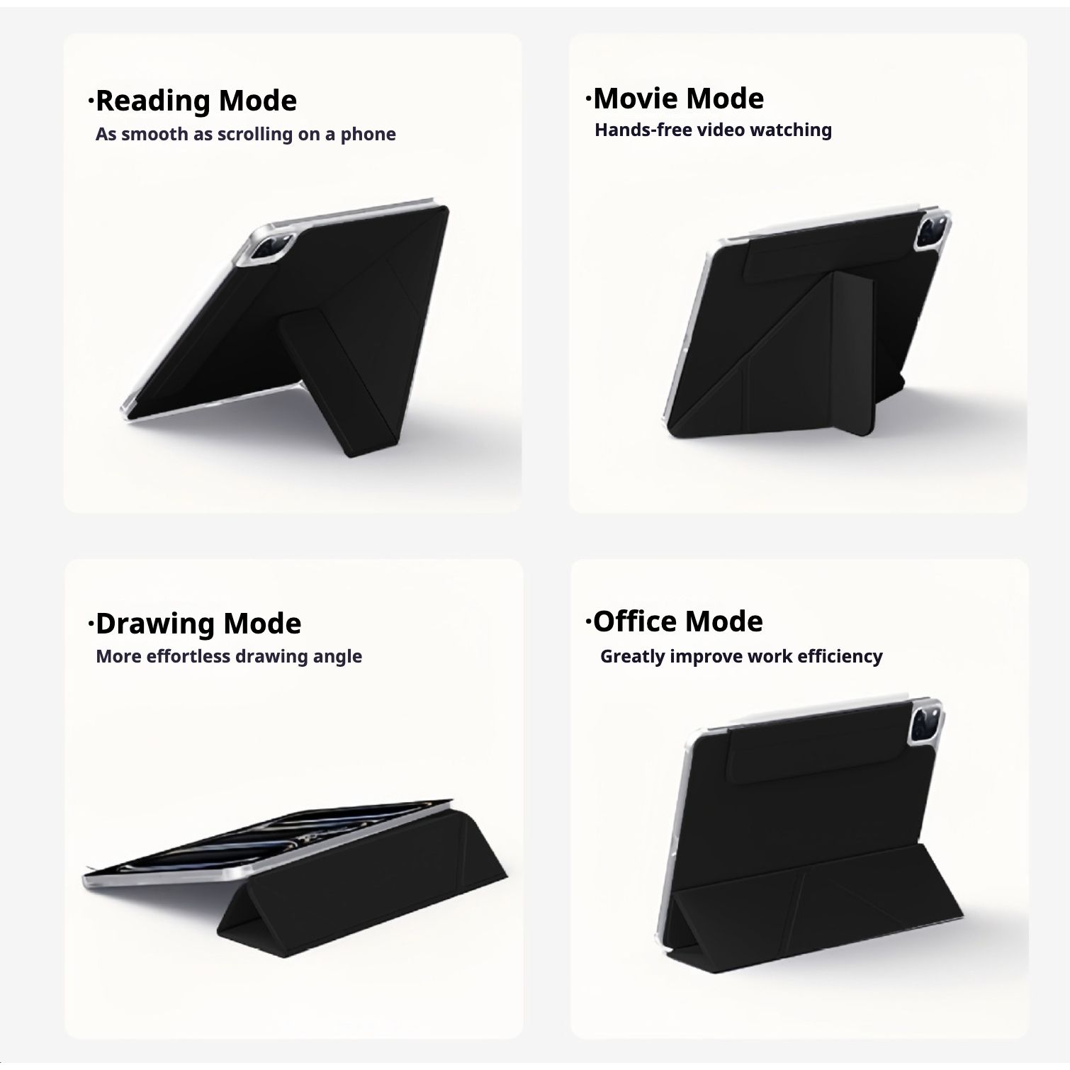 Husă tableta, SZGULAIKE, 4 în 1, design Origami, protecție la colțuri, negru, pentru iPad 11 (2025) 11" și iPad 10 (2022) 10.9"