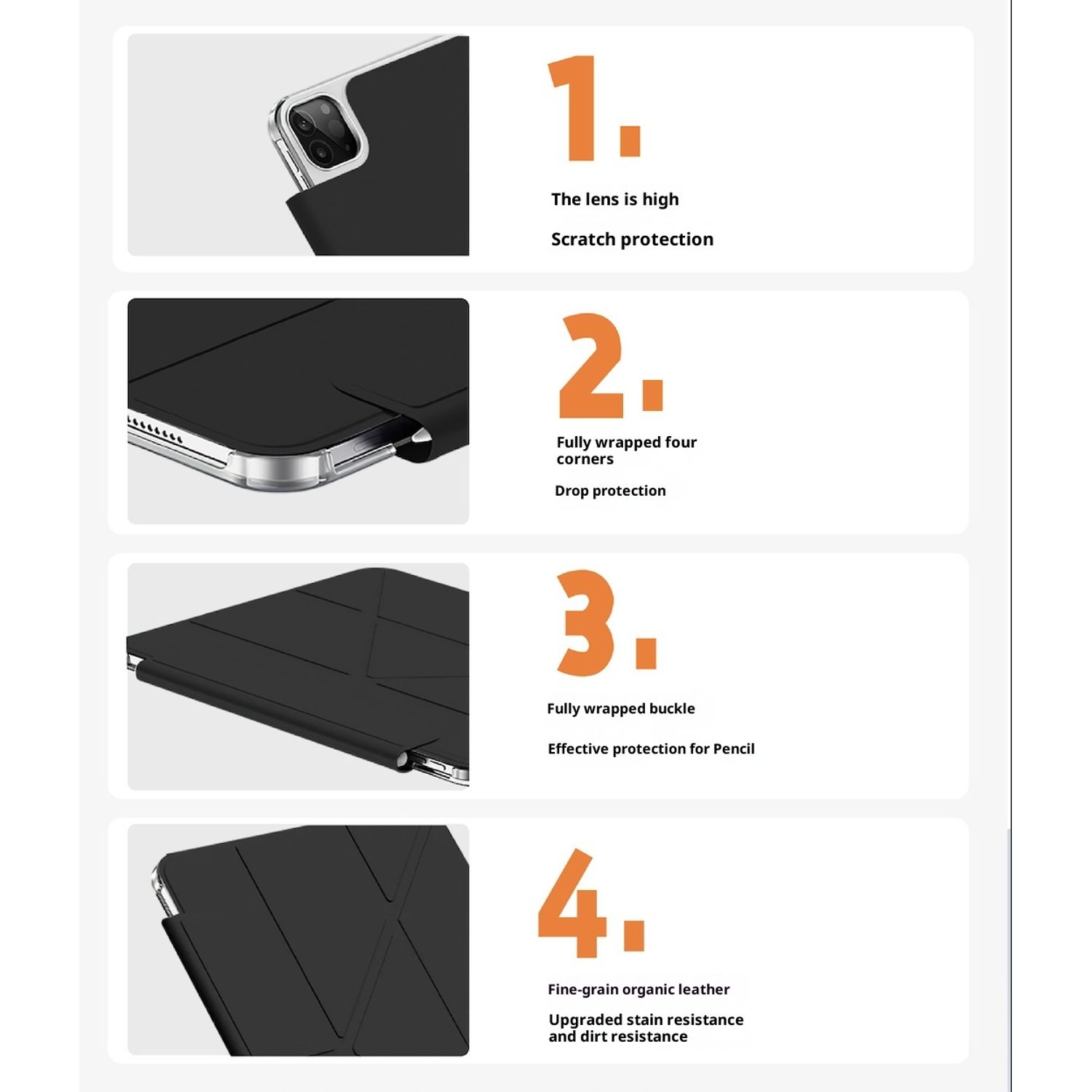 Husă tableta, SZGULAIKE, 4 în 1, design Origami, protecție la colțuri, negru, pentru iPad 11 (2025) 11" și iPad 10 (2022) 10.9"