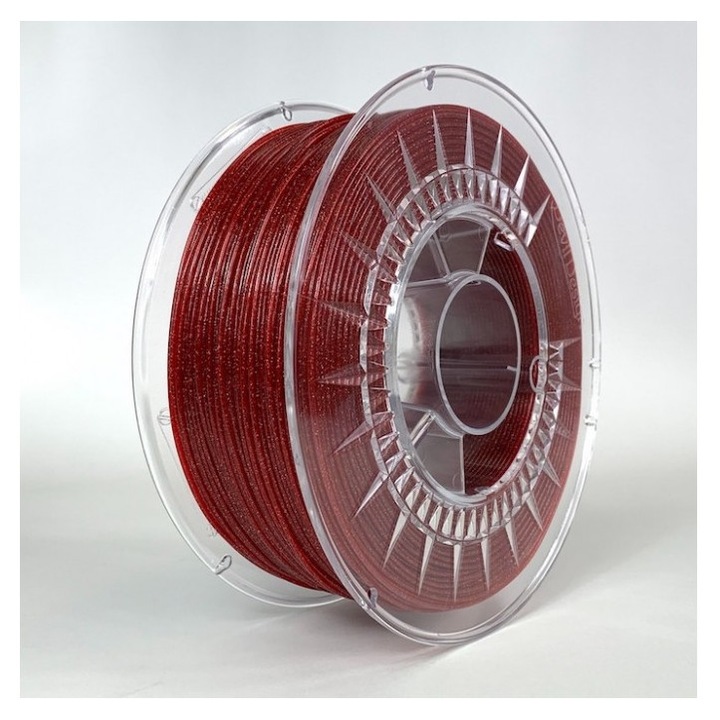 Filament PETG Galaxy Rosu, 1.75mm, 1kg Devil Design imprimanta 3D