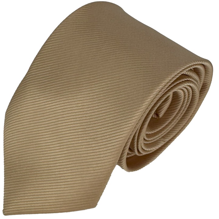 Cravata eleganta, clasica, bej, 8cm x 150cm, din nailon