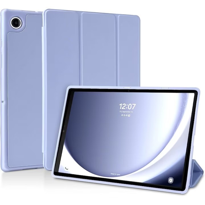 Husa pentru Samsung Galaxy Tab A11/A9 8, 7 inch, 2025/2023, TPU Smart Cover, set cu unghiuri de vizualizare dublu, lavanda