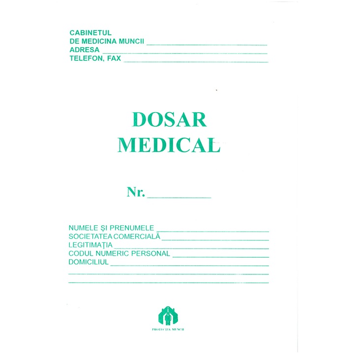 Dosar Medical, AMRAKON PRINT, A5, 16 pagini, copertă carton 140g, imprimare verde