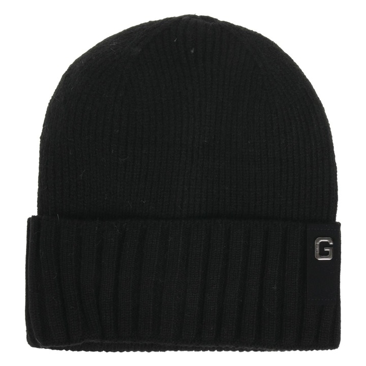 Мъжка черна плетена шапка с поларена подплата, един размер